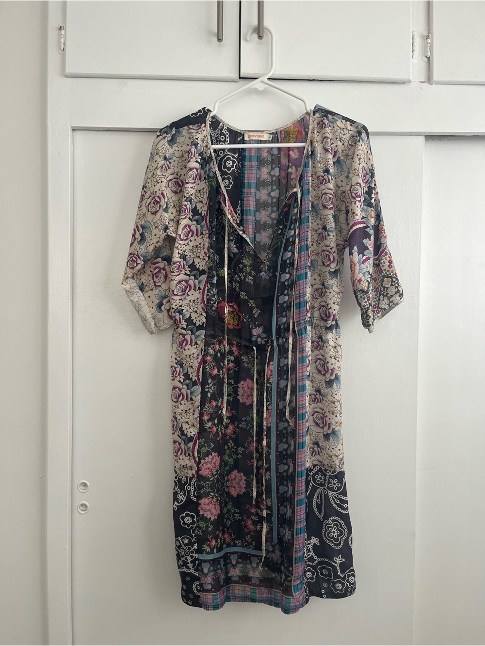 Johnny Was 100% Silk Coverup Dress Resort Swim Beach Size Small